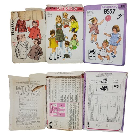 Vtg Sewing Patterns 60's 70's 80s Children Costumes Women Home Decor Dolls Cut - Picture 4 of 13